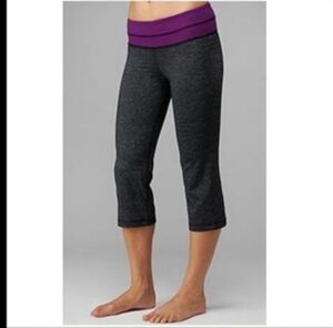 Lululemon Clam Digger Purple And Heathered Gray Capris